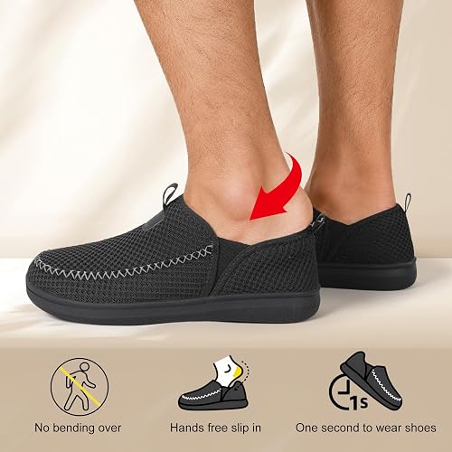 On Walking Shoes Breathable Knit Upper, Non-slip Rubber Outsole, Lightweight Comfort Ideal for Work Travel & Daily Wear